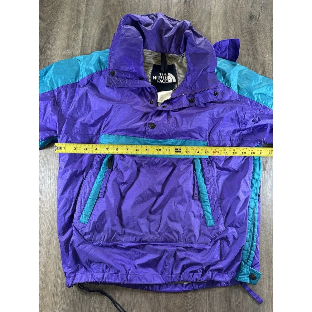 Vintage 90s The North Face Anorak Pullover Jacket Mens Small Purple Teal